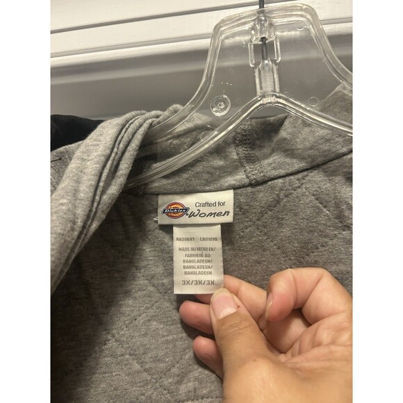 Dickies Women’s Plus Size 3X Duck Hooded Shirt Jacket Canvas Quilted Black Gray - Picture 4 of 6